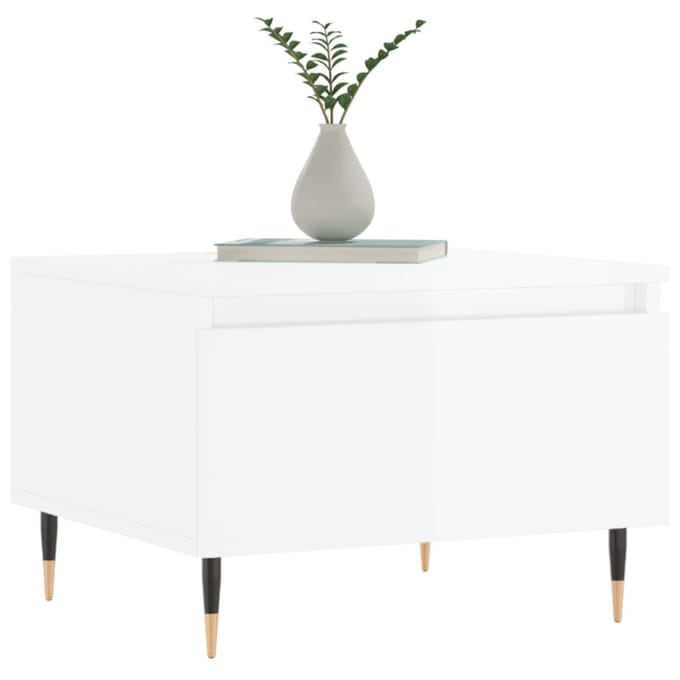 vidaXL - Salontafels - 2 - st - 50x46x35 - cm - bewerkt - hout - hoogglans - wit