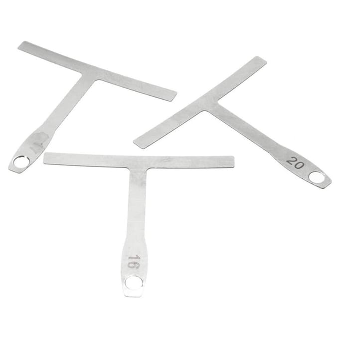 9 stuks ondersnaarradiusmeters gitaarbassnaren reparatie polish T-vormige meting 9Pcs white