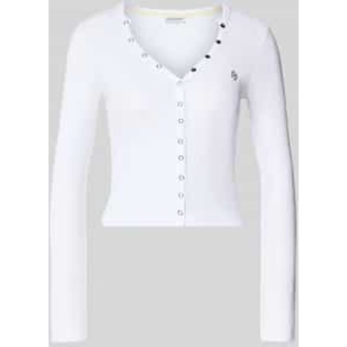 Slim fit shirt met lange mouwen van katoenmix