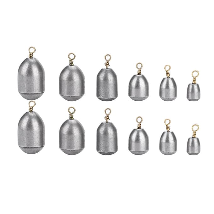 12pcs Eco friendly Fishing Sinker Iron Weight Fish Casting Tool Set with Box gray