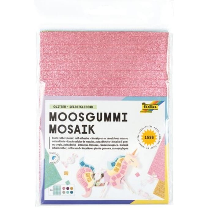 folia Moosgummi-Mosaik ´Glitter´, selbstklebend, 1.596 Teile