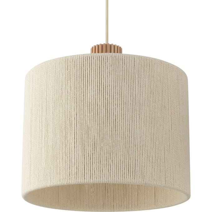 Brilliant Hanglamp Arlo, beige, textiel, lengte 120 cm, 3-lamps