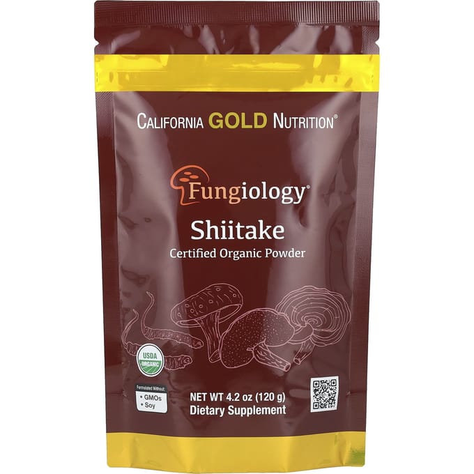 Fungiology®, Biologisch Gecertificeerd Shiitake Paddenstoelenpoeder, 120G (4.2oz)