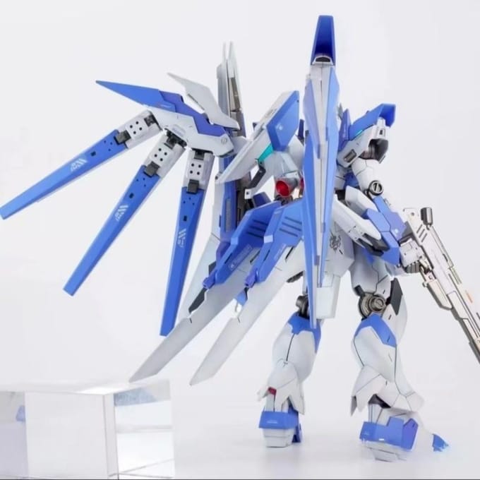 Anime Model RG RX-93-V2 HI-V Anime Model Actiefiguur Montage Beweegbaar Model Speelgoed Cadeau Verzamelaar gray