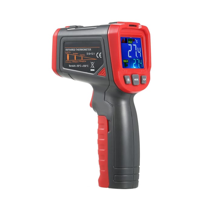 Infrarood Temperatuurmeetpistool LCD Digitaal Display Industriële Thermometer Contactloos Pistool rood