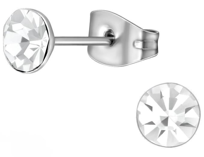 CS Joy - Oorbellen - 5 mm - Chirurgisch staal - kristal - oorknoppen