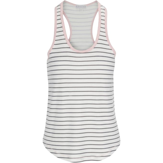 PJ Salvage Dames Gestreepte Racerback Tanktop (Gebroken Wit)