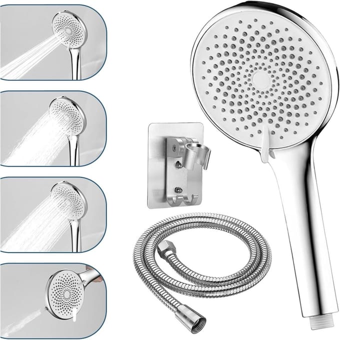 Grote XXL Douchestraal met Explosion Proof RVS Slang en Houder - Handdouche voor Luxe Badkamerervaring