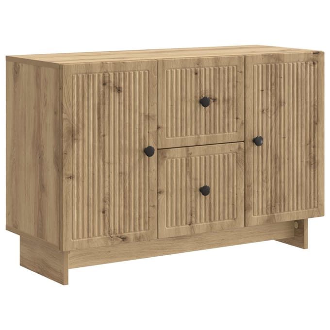 vidaXL - Dressoir - Artisanaal - eiken - 89 - x - 34,5 - x - 60 - cm - Bewerkt - hout