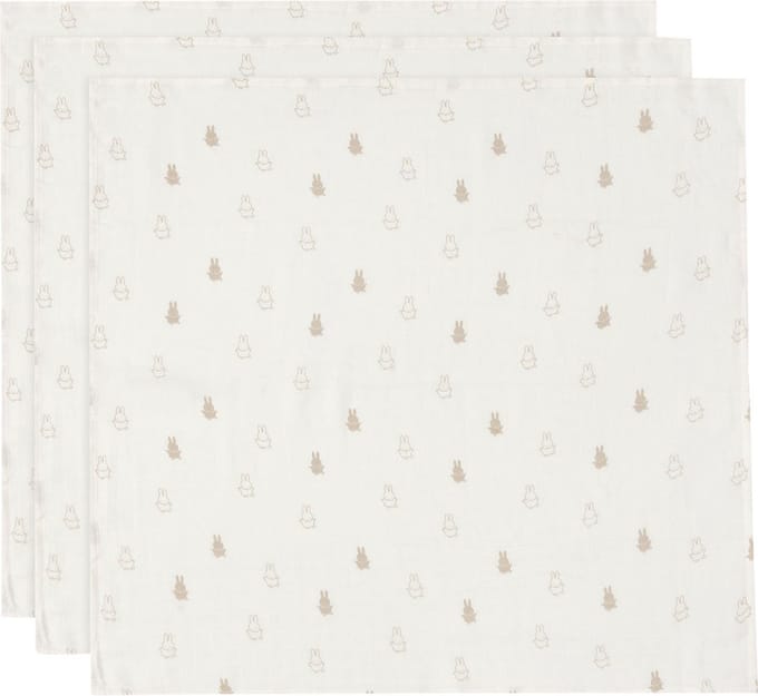 Jollein Hydrofiele Doek Small 70x70cm Happy Miffy Nougat (3pack)