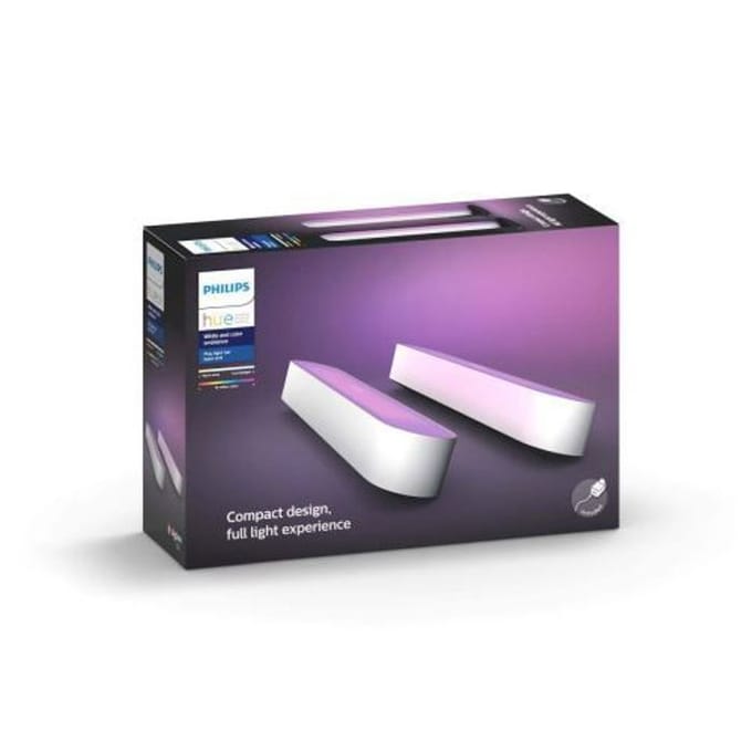 Philips Hue Play lightbar - wit en gekleurd licht - ervaar het ultieme gamen - wit - 2-pack - basis