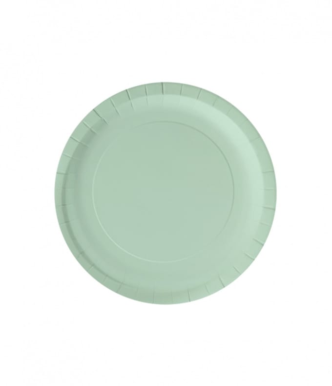 Wegwerpbordjes Pastel Groen 23cm - 8st - Feestjecreatief