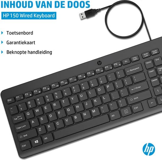 HP 150 - Bedraad Toetsenbord - Qwerty - Zwart