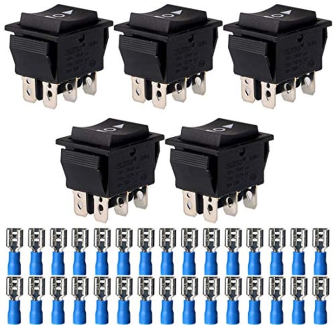 Solidchoice - 5 Stuks Momentary Rocker Switch Toggle Knoppen