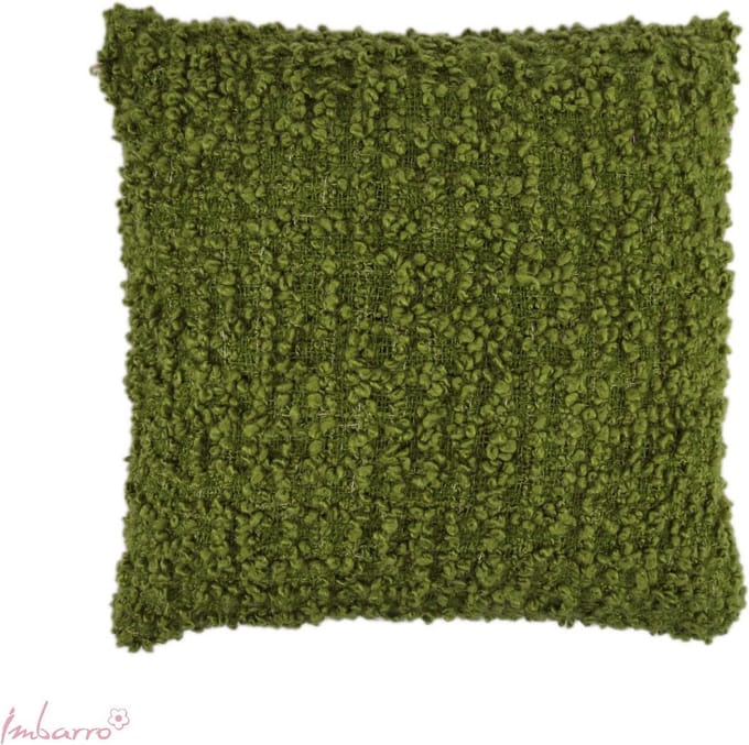 Imbarro - Sierkussen - Kussen - 100% Acryl - Handgeweven - Mos Groen - 50x50