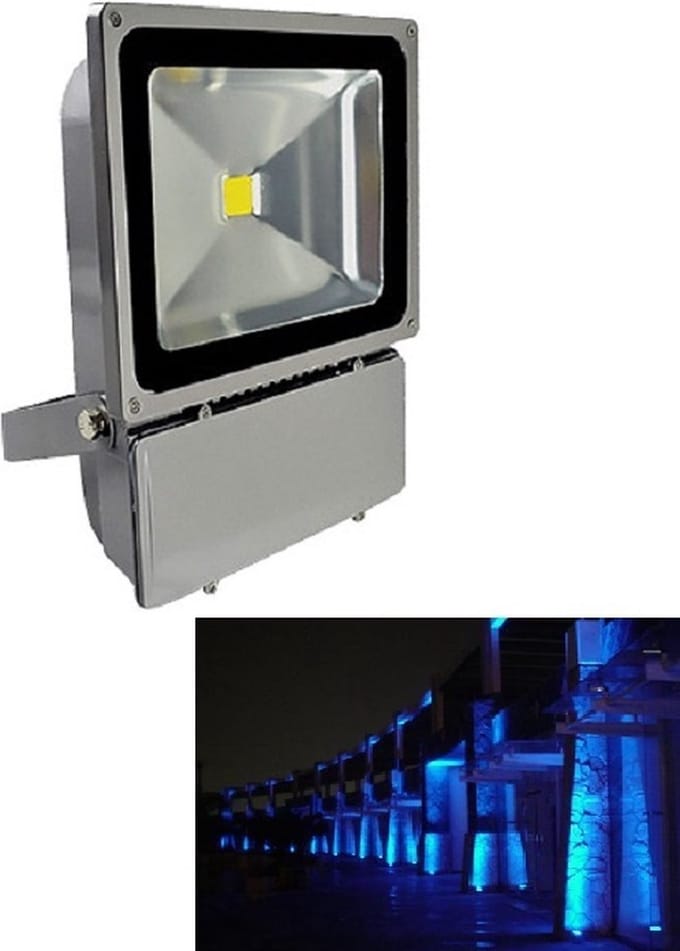 LED Bouwlamp / Schijnwerper Blauw - 100 Watt - Buitenverlichting