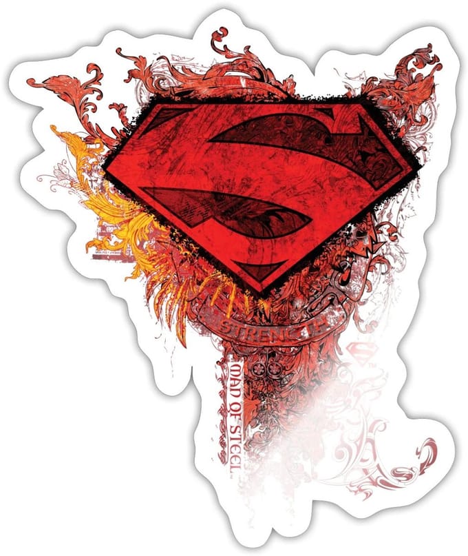 Superman S Schild Sterkte Sticker maat S (10 x 10 cm)