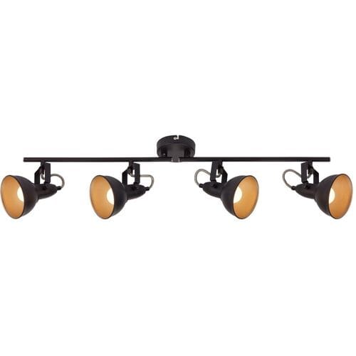 BRILONER SOFT - Plafondspot – retro opbouwspot – zwart-goud – 2x E14 fitting – kantelbaar – metaal – 79 cm