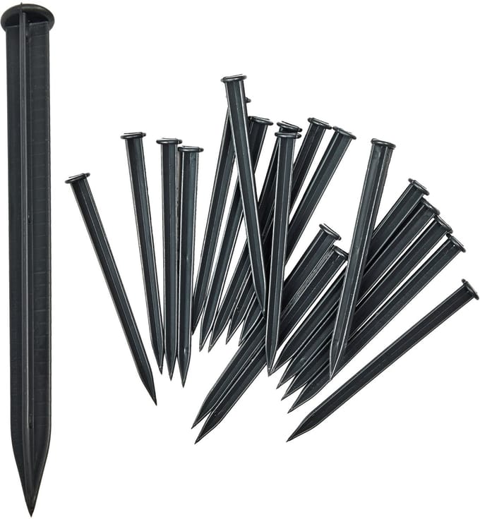 Garronda – Plastic Anker – 18cm - Voor Graskant – Bedrand – 50xZwart - GD-JBM-Bolt
