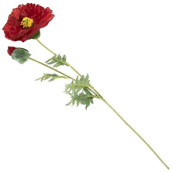 Kunstbloem klaproos 75cm rood