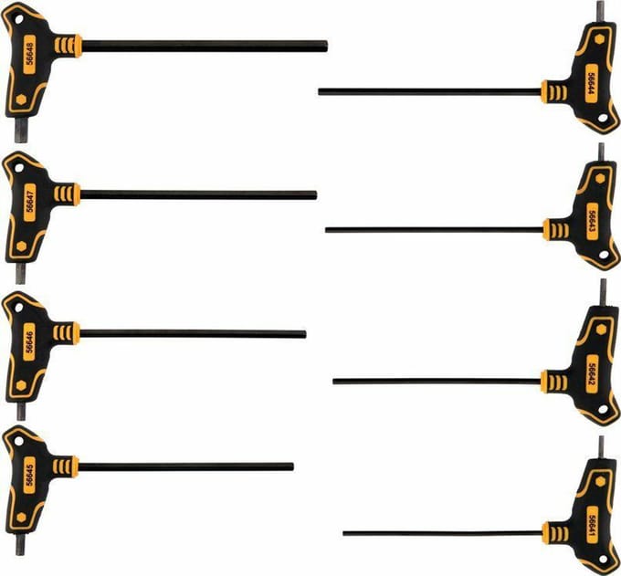 Vorel - T-Type Inbussleutel Set - 8-delig - Ergonomische Greep - CrV Staal