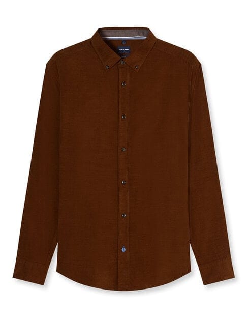 OLYMP Casual Overhemd, Regular Fit, Button-down, Caramel