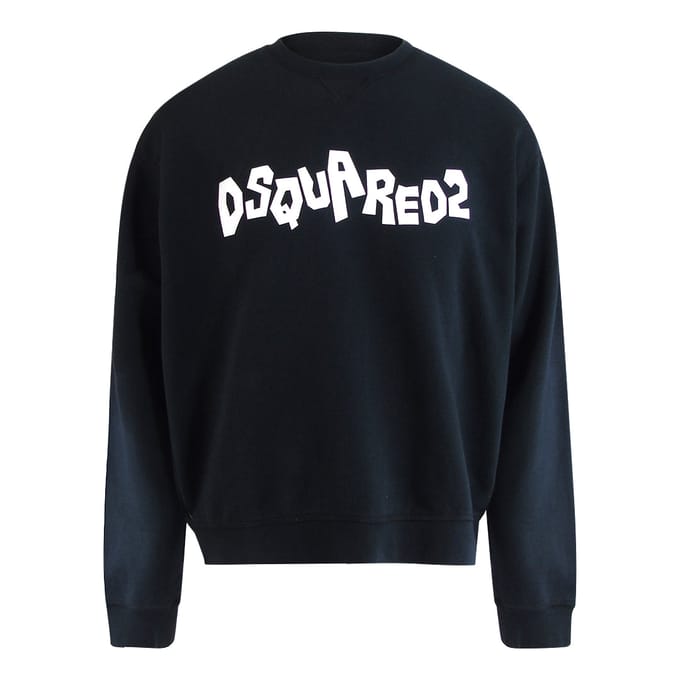 Dsquared2 Contrast Brand Logo Zwarte Trui