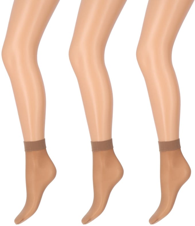 Marianne - Dames Pantysocks Satin Sheers - 15Den - 3-Pack - Maat One Size - Wineblush