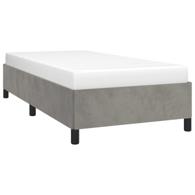 vidaXL - Bedframe - zonder - matras - 100x200 - cm - fluweel - lichtgrijs