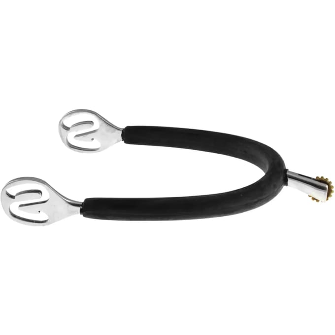 Rubber covered sporen voor paarden met een ring Metalab