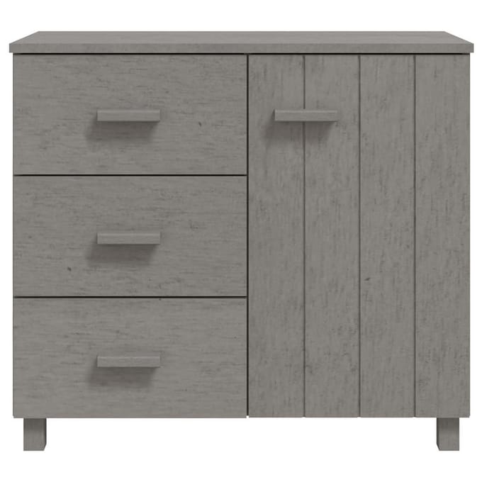 vidaXL - Dressoir - HAMAR - 90x40x80 - cm - massief - grenenhout - lichtgrijs