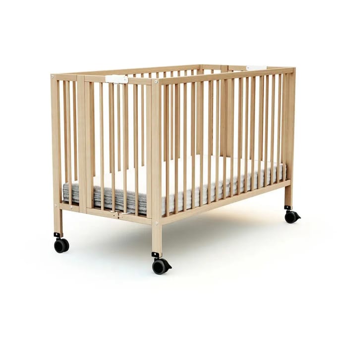 AT4 - Opvouwbaar kinderbed FLOW in hout Beuken Gelakt 60 x 120 cm