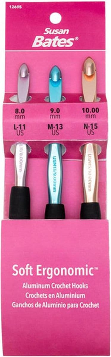 Susan Bates - Silvalume zachte, ergonomische haaknaalden set - 12695