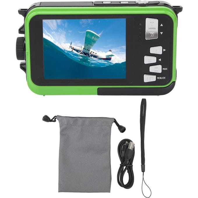 Waterdichte Digitale Camera 48MP 2.7K HD 16x Digitale Zoom Dubbel Scherm Compacte Onderwatercamera voor