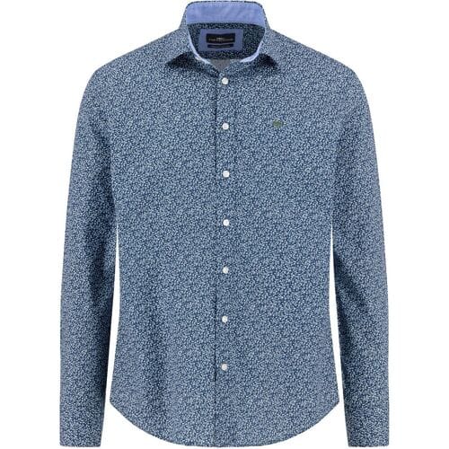 Fynch-Hatton Overhemd Premium Cotton Mini Abstract Pattern Misty Blue / male