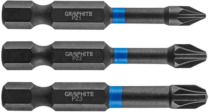 GRAPHITE - Schroefbit - PZ1/2/3 - 50 mm - S2 Staal