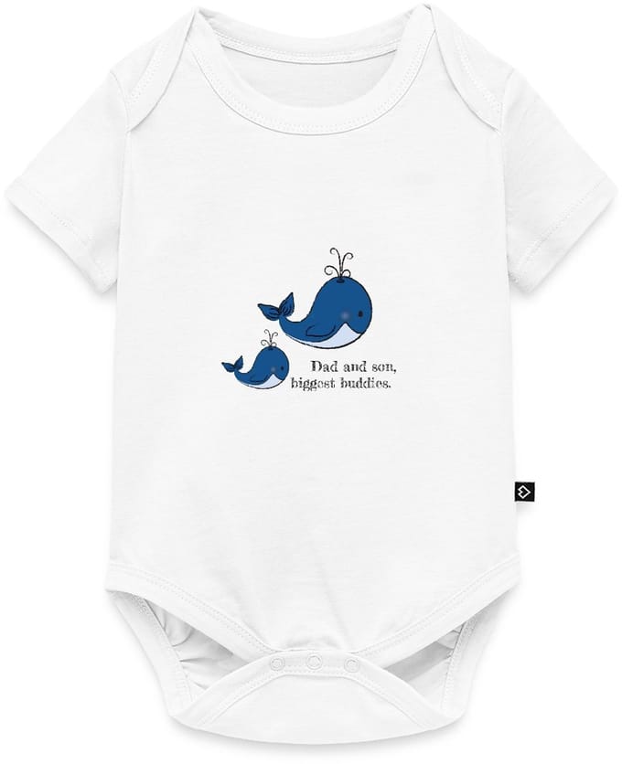 Lieve Walvis Vader En Zoon Baby Rompertje Met Korte Mouwen