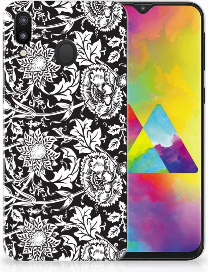 Samsung Galaxy M20 (Power) TPU Case Black Flowers