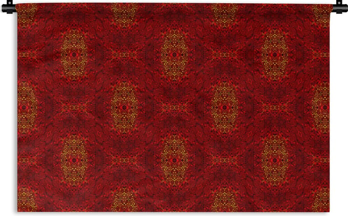 Wandkleed - Wanddoek - Patroon - Abstract - Rood - 150x100 cm - Wandtapijt