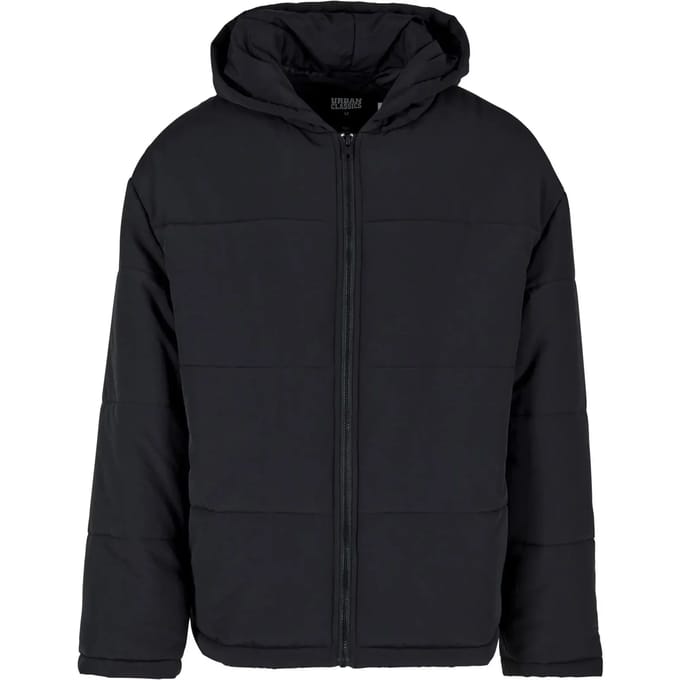 Urban Classics - Hooded Block Gewatteerd jack - L - Zwart