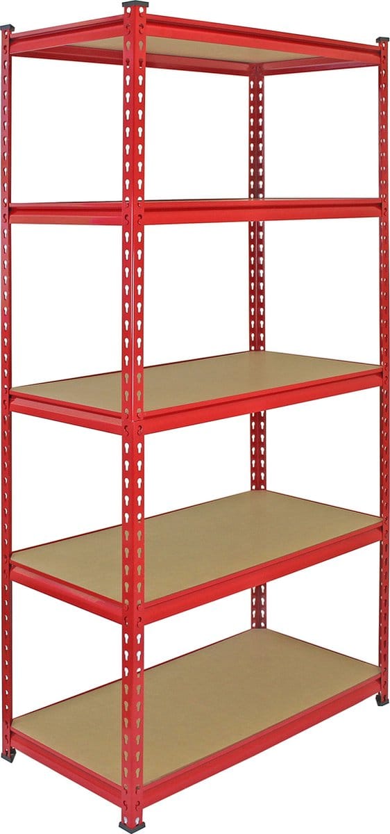 Z-rax stellingkasten - rood - 90x45x183 cm - 5-delig