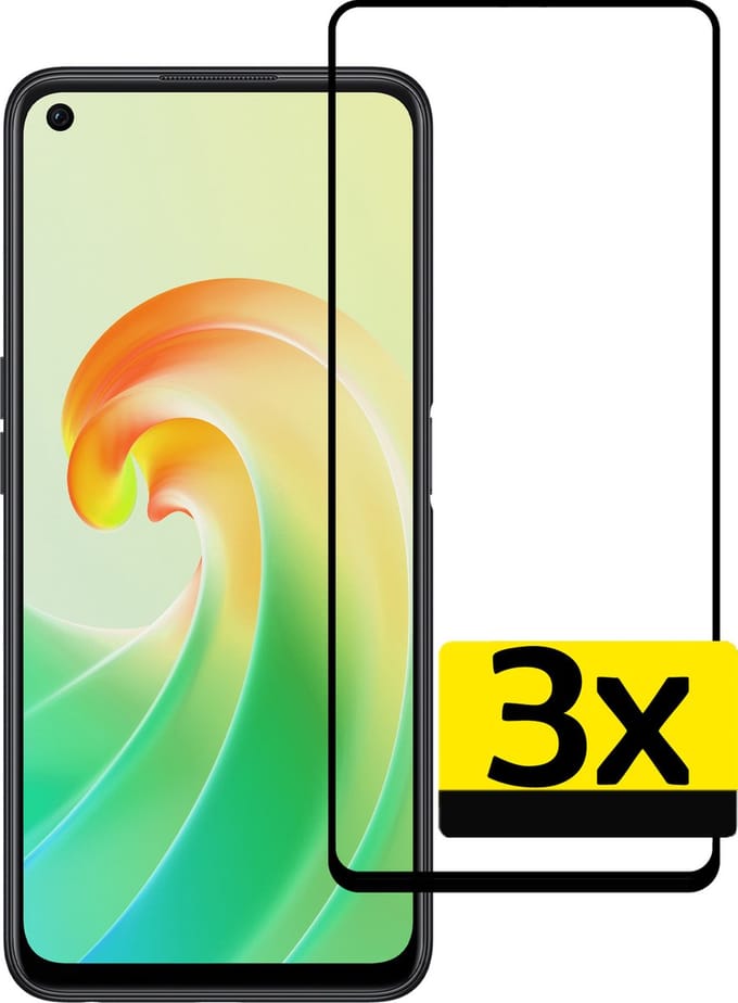 Screenprotector - Geschikt voor OPPO A76 - 3 Stuks - Full Cover - Beschermglas - Gehard Glas - Tempered Glass - Screen Protector