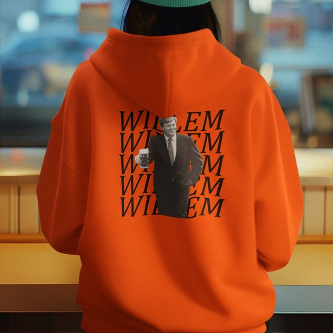 Oranje Koningsdag Hoodie Willem X 5 Back S
