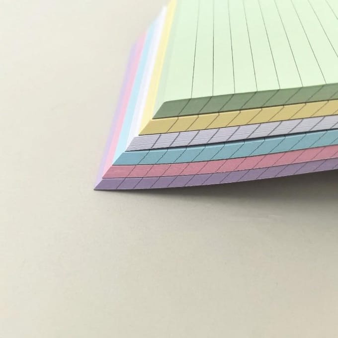 A5 Gekleurd Genoteerd Notitieboekje, 50 Vel Afscheurbaar Memo Blok A5 wit