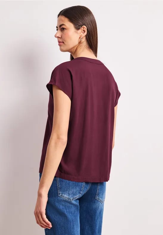 Blouse met losse schouders en gespleten hals