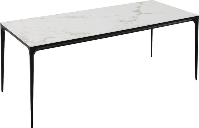Goossens Eettafel Mundi - Keramiek - wit - 200 x 74 x 100 cm