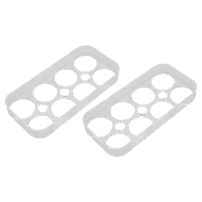 2 stuks 8 vakken Koelkast Eierdoos Onafhankelijke Vakken Transparante Eierhouder Eiercontainer voor Keukenkast white