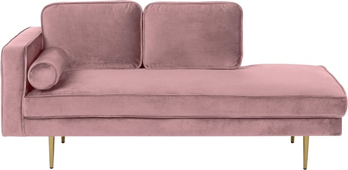 BELIANI MIRAMAS - Chaise longue - Roze - Linkerzijde - Fluweel