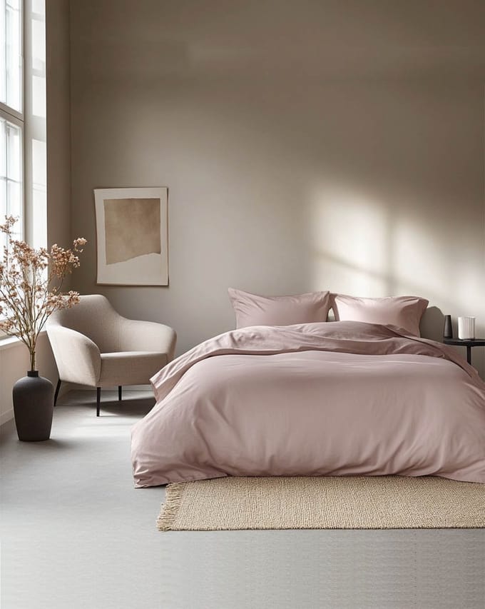 HOOMstyle Dekbedovertrek met kussenslopen - luxe micro Percale - dekbedovertrek - 140x220cm - 1 persoons - Oud Roze