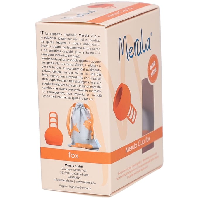 Merula menstruatie cup fox oranje - menstruatiecup
